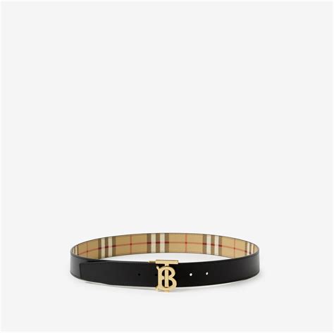 burberry belt gold plaid|Thin Reversible Check TB Belt in Archive beige/gold .